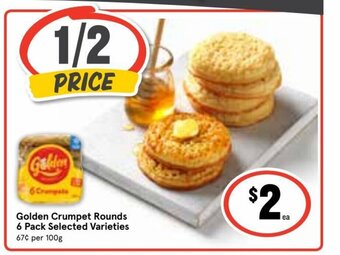 IGA Golden Crumpet Rounds 6 Pack Selected Varieties offer
