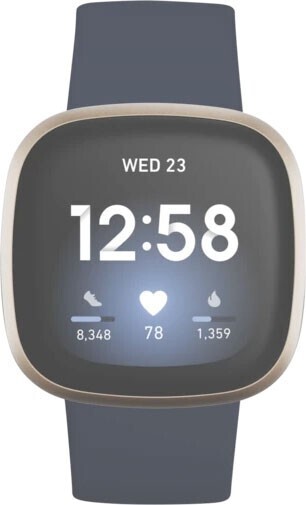 The Good Guys Fitbit Versa 3 - Midnight Blue/Soft Gold offer