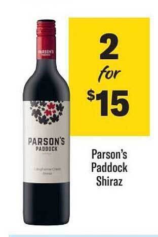 Liquorland Parson's paddock shiraz offer
