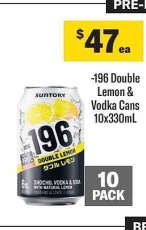 Liquorland -196 double lemon & vodka cans offer