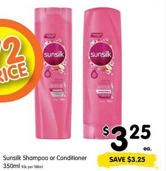 Spar Sunsilk shampoo or conditioner offer