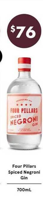 Vintage Cellars Four pillars spiced negroni gin offer