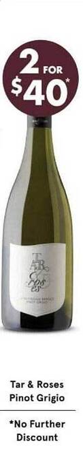Vintage Cellars Tar & roses pinot grigio offer