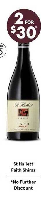 Vintage Cellars St hallett faith shiraz offer