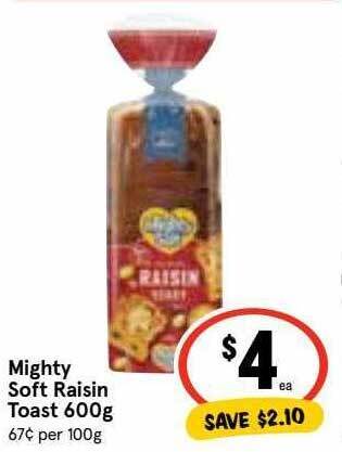 Ritchies Mighty soft raisin toast offer