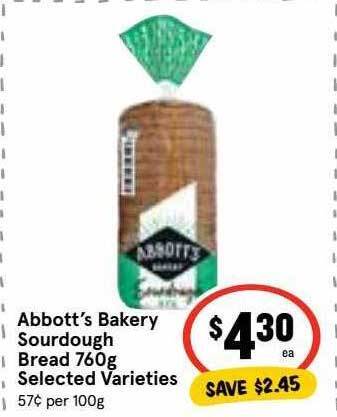 Ritchies Abbott's bakery sourdough bread offer