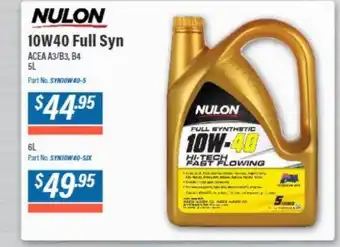 Burson Auto Parts Nulon 10w40 full syn offer