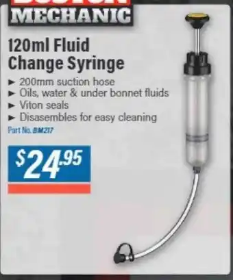 Burson Auto Parts Mechanic 120ml fluid change syringe offer