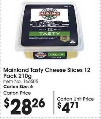 Mainland tasty cheese slices 12 pack