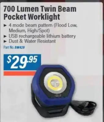 700 lumen twin beam pocket worklight