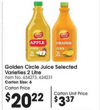Campbells Wholesale Golden circle juice offer
