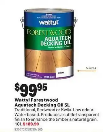 Mitre 10 Wattyl forestwood aquatech decking oil offer