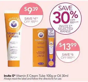 Terry White Invite e vitamin e cream tube or oil offer