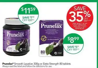 Terry White Prunelax smooth laxative or extra strength offer