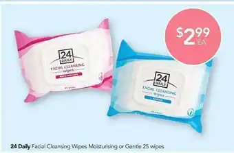 Terry White 24 daily facial cleansing wipes moisturising or gentle offer