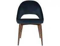 LivingStyles Chevron Commercial Grade Regis Fabric Dining Chair, Slim Metal Leg, Navy / Copper offer