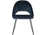LivingStyles Chevron Commercial Grade Regis Fabric Dining Chair, Sled Leg, Navy / Black offer