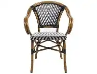 LivingStyles Amalfi Commercial Grade Wicker & Aluminium Indoor / Outdoor Dining Armchair, Black offer