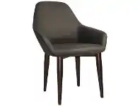 LivingStyles Bronte Commercial Grade Vinyl Dining Armchair, Metal Leg, Charcoal / Walnut offer