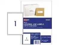 Officeworks Avery 1UP General Use Labels White 100 Sheet offer