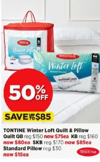 Spotlight Tontine Winter Loft Quilt & Pillow Quilt BQ offer
