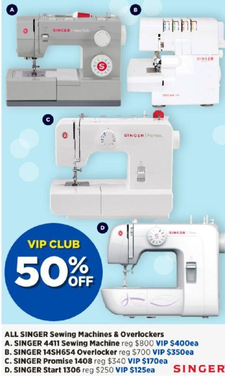 All Singer Sewing Machines & Overlockers offer at Spotlight
