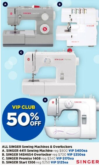Spotlight All Singer Sewing Machines & Overlockers offer
