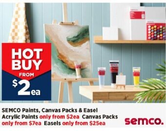 Spotlight SEMCO Paints , Canvas Packs & Easel offer