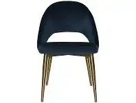 LivingStyles Chevron Commercial Grade Regis Fabric Dining Chair, Slim Metal Leg, Navy / Brass offer
