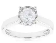 Shiels 14ct White Gold Approximately 1 Carat Brilliant Diamond Solitaire Ring offer