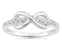 Shiels Sterling Silver Cubic Zirconia Channel Set Infinity Ring offer