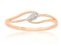 Shiels 9ct Rose Gold Diamond Ring with 1 Brilliant Cut Diamond offer