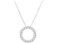 Shiels Flawless Cut 9ct White Gold Diamond Circle of Life Pendant with Chain (TW=1/2 Carat) offer