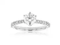 Luminesce Laboratory Grown 18ct White Gold 1.3 Carat Diamond Ring with 1 Carat Centre