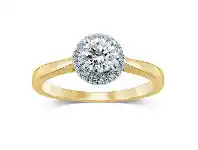 Shiels Luminesce Lab Grown 18ct Yellow Gold 1/2 Carat Diamond Halo Ring offer