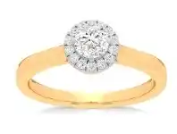 Shiels Luminesce Lab Grown 18ct Yellow Gold 0.35 Carat Diamond Halo Ring offer