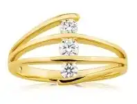 Shiels Flawless Cut 9ct Yellow Gold Three Stone Diamond Ring (TW=30-34pt) offer