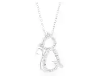 Shiels Silver Diamond Cat Pendant on 45cm Chain offer