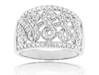 Shiels Sterling Silver Infinity Diamond Ring with 1 Brilliant Cut Diamond offer