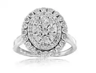 Shiels Silver 1/4 Carat Cluster Dress Ring with 56 Brilliant Diamonds offer