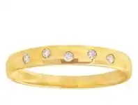 Shiels 9ct Yellow Gold 0.05 Carat Diamond Ring with 5 Brilliant Cut Diamonds offer