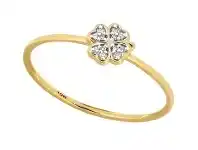 Shiels 9ct Yellow Gold Diamond 4 Leaf Clover Ring with 12 Brilliant Diamonds offer