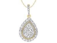 Shiels 9ct Yellow Gold 1 Carat Diamond Pear Shape Pendant on 45cm Chain offer