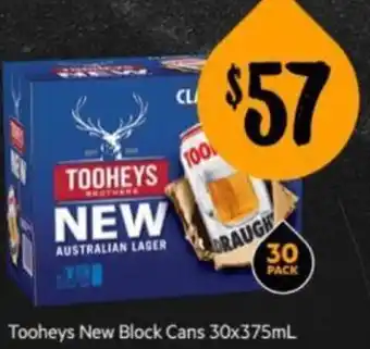 First Choice Liquor Tooheys New Block Cans 30x375ml offer