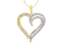 Shiels 9ct Radiant Yellow Gold 1/2 Carat Diamond Heart Pendant with 45cm Chain offer