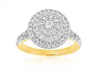 Shiels 9ct Yellow Gold 1 Carat Diamond Ring with 73 Brilliant Diamonds offer