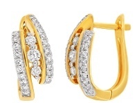 Shiels 9ct Yellow Gold Earrings Set with 0.35 Carat of White Diamonds offer