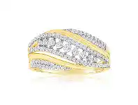 Shiels 9ct Yellow Gold Diamond Ring Set with 36 Round Brilliant Diamonds offer