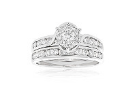 Shiels 9ct White Gold 2 Ring Bridal Set with 1 Carat of Brilliant Cut Diamonds offer