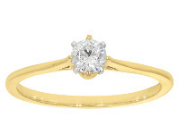 Shiels 9ct Yellow Gold 1/4 Carat Diamond Solitaire Ring offer